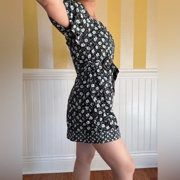 None Pants - Black and White Patterned Jumpsuit